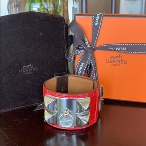 NEW Hermès Red Bougainvillea Collier de Chien CDC